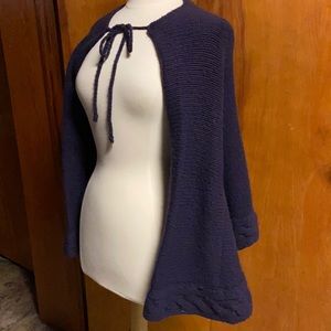 Chalken Plumb Purple thick cashmere cape rare braid trim medium statement piece